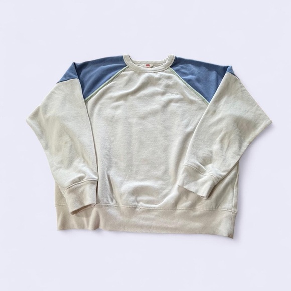 Levi's Cream and Blue Crewneck Sweater - Picture 1 of 7